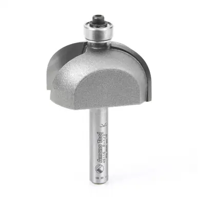Amana 49116 Carbide Tipped Cove 1/2 R x 1-3/8 D x 3/4 CH x 1/4" Shank w/ Lower Ball Bearing Router