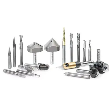Amana AMS-132 18-Pc CNC Signmaking Advanced Router Bit Collection, 1/4" Shank