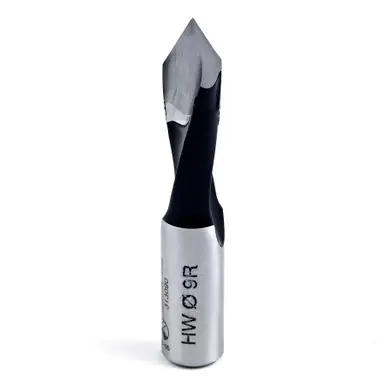 Amana 313090 Carbide Tipped Through-Hole Boring Bit R/H 9mm D x 58mm Long x 10mm Shank