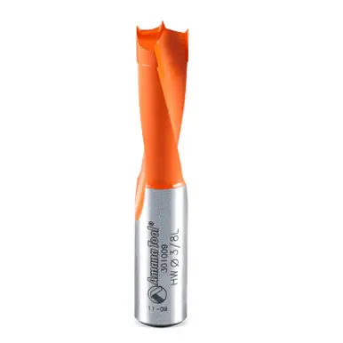 Amana 301009 Carbide Tipped Brad Point Boring Bit L/H 3/8 D x 57mm Long x 10mm Shank
