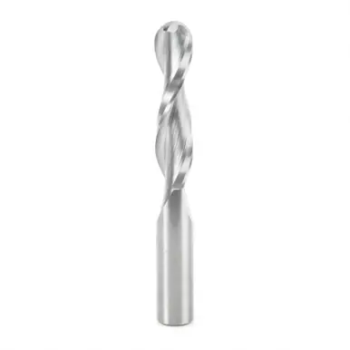 Amana 46384 Double Flute Up-Cut Ball Nose Spiral 1/4 R x 1/2 D x 2-1/8 CH x 1/2 Shank x 4" Router