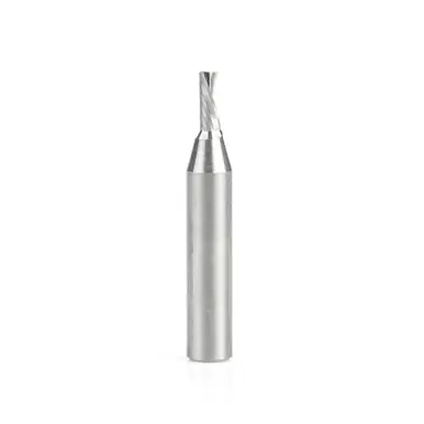 Amana 51523 CNC Spiral O-Single Flute, Plastic Cutting 1/8 D x 5/16 CH x 1/4 Shank x 1-1/2" Down-Cut