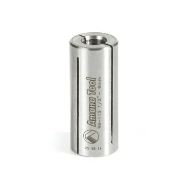 Amana RB-113 High Precision Steel Router Collet Reducer 1/2 Overall D x 6mm Inner D x 1-1/4"