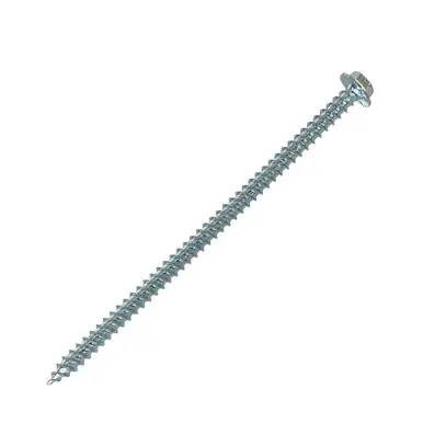 Daggerz SMZ10408 - 10 x 4" Unslotted Hex Washer Head Serrations Sheet Metal Screws Zinc 1000