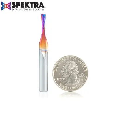 Amana 46241-K CNC Spektra Spiral Plunge for Solid Wood 1/8 D x 1/2 CH x 1/4 Shank x 2" Up-Cut Router