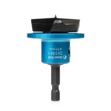 Amana 203361 Carbide Tipped 2 Wing Boring Bit w/ Spurs w/ Adjustable Depth-Stop 35mm D x 1/4" Quick