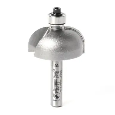 Amana 49112 Carbide Tipped Cove 3/8 R x 1-1/8 D x 9/16 CH x 1/4" Shank w/ Lower Ball Bearing Router