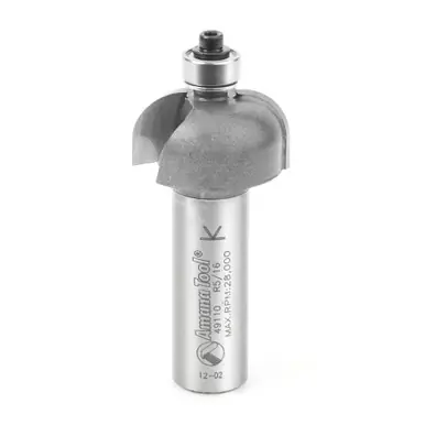 Amana 49110 Carbide Tipped Cove 5/16 R x 1" D x 9/16 CH x 1/2 Shank w/ Lower Ball Bearing Router Bit