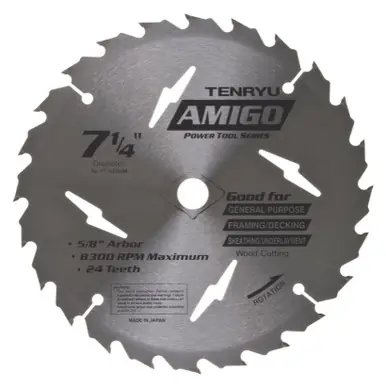TENRYU PT-18524AM - 7-1/4" 24T Carbide Tipped Saw Blade (3)
