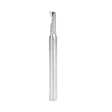 Amana 57321 Metric CNC Spiral O-Single Flute, Plastic Cutting 5 D x 16 CH x 6 Shank x 64mm Long