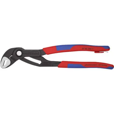KNIPEX 8702250TBKA 10" Cobra High-Tech Water Pump Pliers-Comfort Grip-Tethered Attachment