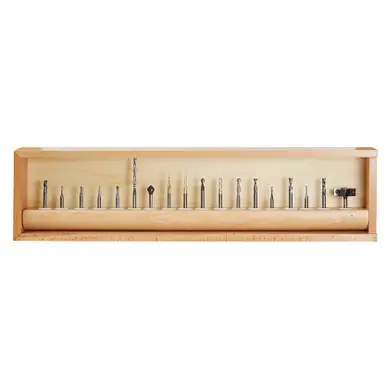 Amana AMS-176 18-Pc CNC Specialty Multi-Material CNC Router Bit Collection, 1/4" Shank
