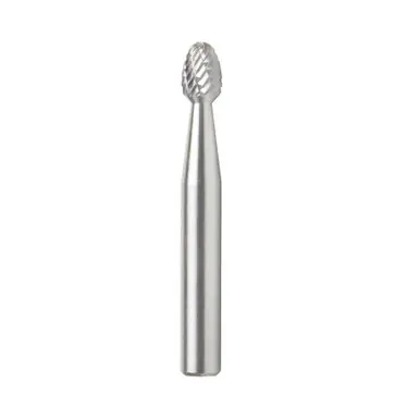 Amana BURS-172 Oval Shape 1/4 D x 3/8 CH x 1/4 Shank x 2" Double Cut SE Burr Bit