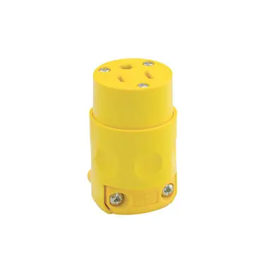 Voltec 245YL 515CV 15 Amp, 125 Volt, PVC Grounding Cord Outlet, Yellow