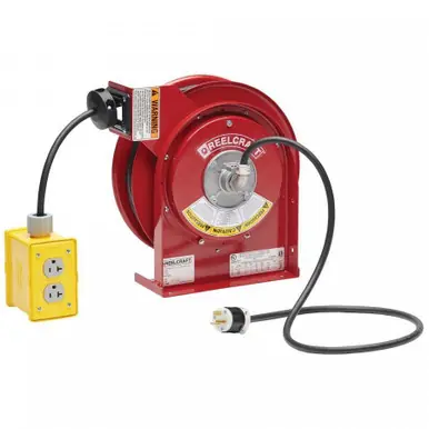 Reelcraft L-4545-123-7Q - 12/3 x 45 ft. 20A, Quad Box Outlet Electric Cord Reel