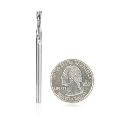 Amana 51781 CNC Spiral Double O-Flute, Plastic Cutting 1/8 Dia x 1/2 CH x 1/8 Shank x 2" Down-Cut