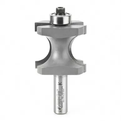 Amana 51574 Carbide Tipped Bullnose 1/2 R x 1-3/16 D x 1-9/32 CH x 1/2" Shank w/ Lower Ball Bearing