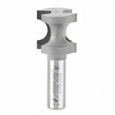 Amana 51558 Carbide Tipped Bullnose 17/64 R x 1-1/32 D x 1" CH x 1/2 Shank Router Bit