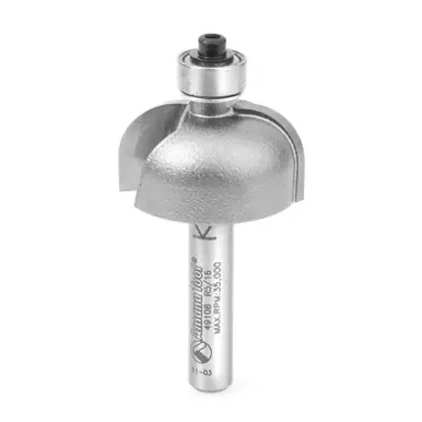 Amana 49108 Carbide Tipped Cove 5/16 R x 1" D x 9/16 CH x 1/4 Shank w/ Lower Ball Bearing Router Bit