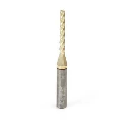Amana 46292 CNC 2D/3D Carving 0.10 Deg Tapered Angle Flat Bottom x 1/8 D x 1-3/32 CH x 1/4 Shank x