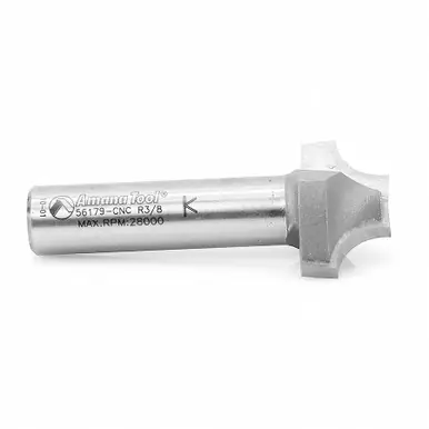 Amana 56179-CNC Carbide Tipped Plunging Beading 3/8 R x 1-1/4 D x 5/8 CH x 1/2" Shank Router Bit