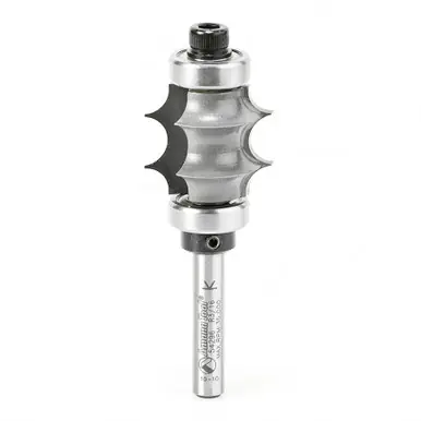 Amana 54296 Carbide Tipped Multi-Edge Beading 3/16 R x 1" D x 7/8 CH x 1/4 Shank w/ Double Ball