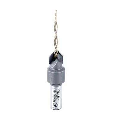 Amana 55602 Carbide Tipped Countersink Taper 6 Screw 3/8 D x 1/8 Drill D x 5/16 Round Shank