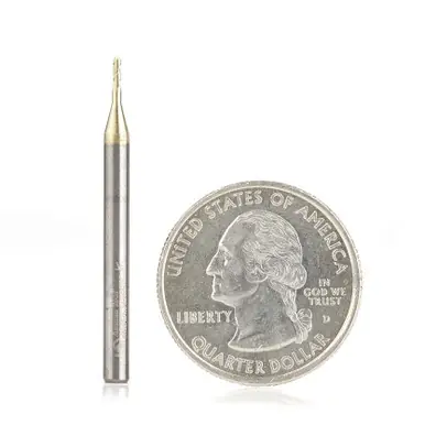 Amana 46471 Metric CNC 2D/3D Carving 0.10 Deg Tapered Angle Ball Nose x 1mm D x 0.50mm R x 3mm CH x