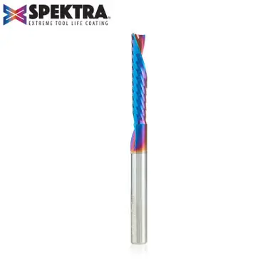 Amana 51507-K Spektra Coated Spiral O-Single Flute, Plastic Cutting 1/4 D x 1-1/4 CH x 1/4 Shank x