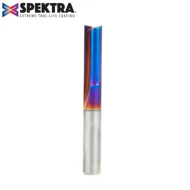 Amana 43607-K Spektra Double O-Flute, Plastic Cutting 1/4 D x 3/4 CH x 1/4 Shank x 2" Router Bit