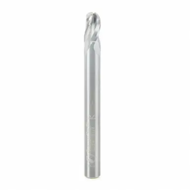 Amana 45784 Bottom Round 1/8 R x 1/4 D x 3/8 CH x 1/4" Shank , 3-Flute Router Bit