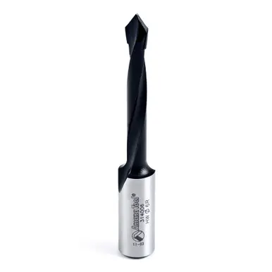 Amana 314006 Carbide Tipped Through-Hole Boring Bit R/H 6mm D x 70mm Long x 10mm Shank