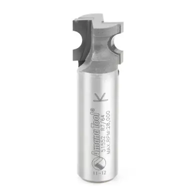 Amana 51552 Carbide Tipped Bullnose 7/64 R x 19/32 D x 1/2 CH x 1/2" Shank Router Bit