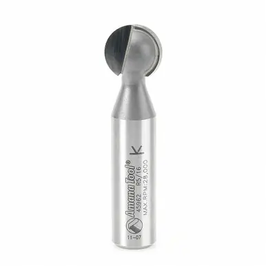 Amana 45962 Carbide Tipped Ball End 5/16 R x 9/16 D x 1/2 CH x 1/2" Shank Router Bit