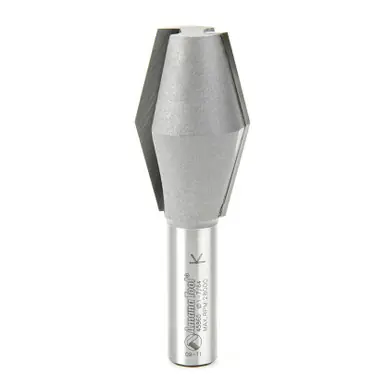 Amana 45860 Carbide Tipped Butterfly Spine 14 Deg x 1-1/8 D x 1-3/4 CH x 1/2" Shank Router Bit