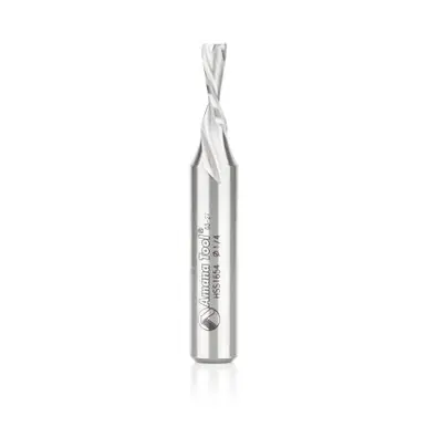 Amana HSS1654 HSS Spiral Aluminum Cutting Double Flute Down-Cut 1/4 D x 3/4 CH x 1/2 Shank 3-1/4"