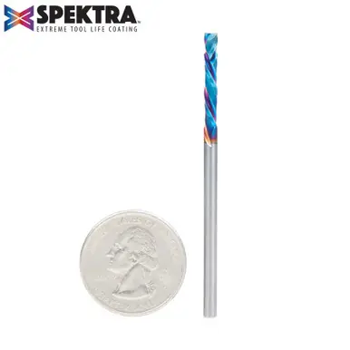 Amana 46180-K CNC Spektra Compression Spiral 1/8 D x 13/16 CH x 1/8 Shank x 2-1/2" Router Bit