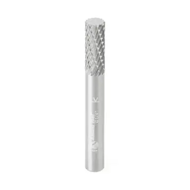 Amana BURS-100 Cylindrical Shape 1/4 D x 5/8 CH x 1/4 Shank x 2" Double Cut SA Burr Bit