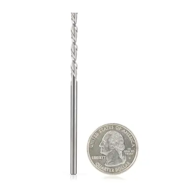 Amana 46562 CNC Foam Cutting Down-Cut Flat Bottom Spiral 1/8 D x 1-1/16 CH x 1/8 Shank x 3" Router