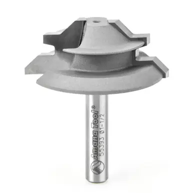 Amana 55393 Carbide Tipped Lock Miter 45 Deg x 1-1/2 D x 1/2 CH x 1/4" Shank Router Bit for 5/16 -