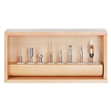 Amana AMS-178 8-Pc CNC Artist Signmaking Starter Router Bit Collection IV, 1/4" Shank