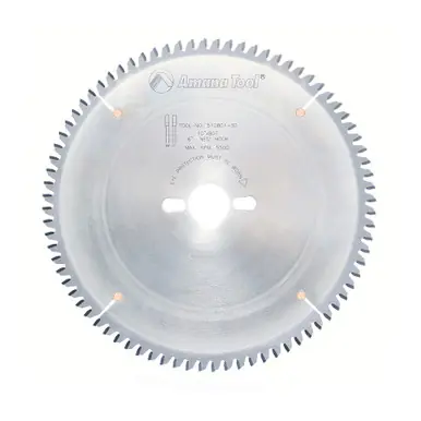 Amana 510801-30 Carbide Tipped Aluminum and Non-Ferrous Metals 10" D x 80T TCG, -6 Deg, 30MM Bore,