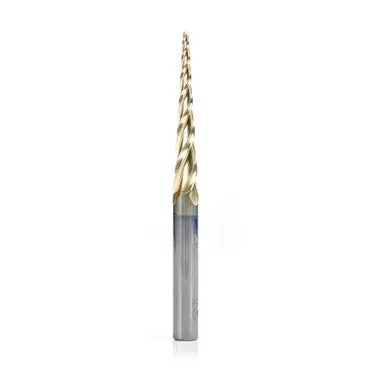 Amana 46281 CNC 2D/3D Carving 3.6 Deg Tapered Angle Ball Nose x 1/16 D x 1/32 R x 1-1/2 CH x 1/4