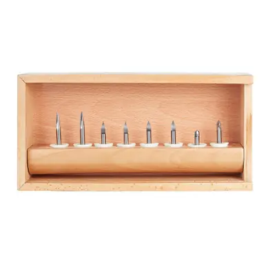 Amana AMS-163 8-Pc CNC Signmaking, Lettering & Engraving 1/4" Shank Router Bit Collection