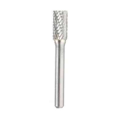 Amana BURS-084 Cylindrical Shape Head 3/8 D x 3/4 CH x 1/4 Shank x 2-1/2" w/ End, Double Cut SB Burr