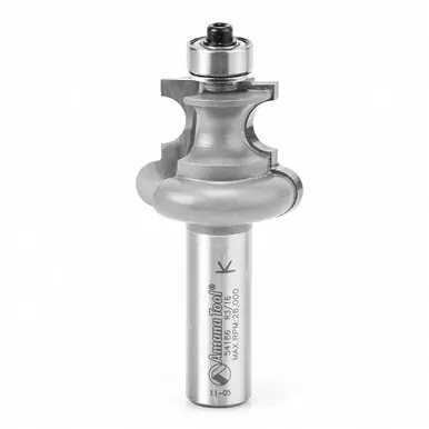 Amana 54186 Carbide Tipped Matched Bead 3/16 R x 1-1/4 D x 1" CH x 1/2 Shank w/ Lower Ball Bearing