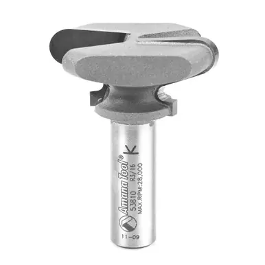 Amana 53810 Carbide Tipped Finger Grip 13/64 x 5/64 R x 1-49/64 D x 53/64 CH x 1/2" Shank Router Bit