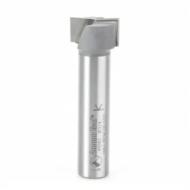Amana 45562 Carbide Tipped Bottom Cleaning 3/4 D x 7/16 CH x 1/2" Shank Upshear Design Router Bit