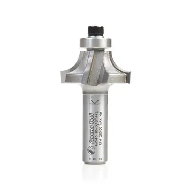 Amana 49543 Carbide Tipped 4 Flute Corner Rounding/Beading 3/8 R x 1-3/8 D x 5/8 CH x 1/2" Shank w/