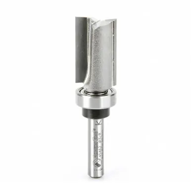 Amana 45462 Carbide Tipped Flush Trim Plunge Template 5/8 D x 1" CH x 1/4 Shank w/ Upper Ball